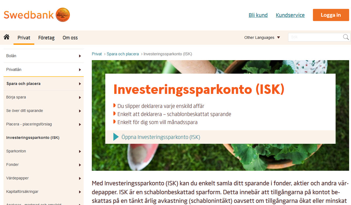 swedbank investeringssparkonto